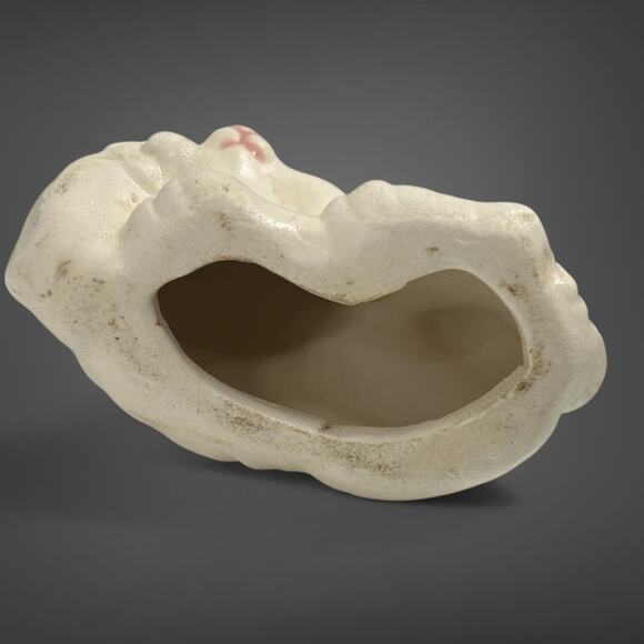 VTG MCM Persian Cat Porcelain Figurine by Roselane Pottery-White w Green Eyes - Picture 5 of 5